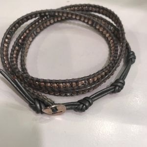 Chan Luu seed bead leather wrap bracelet